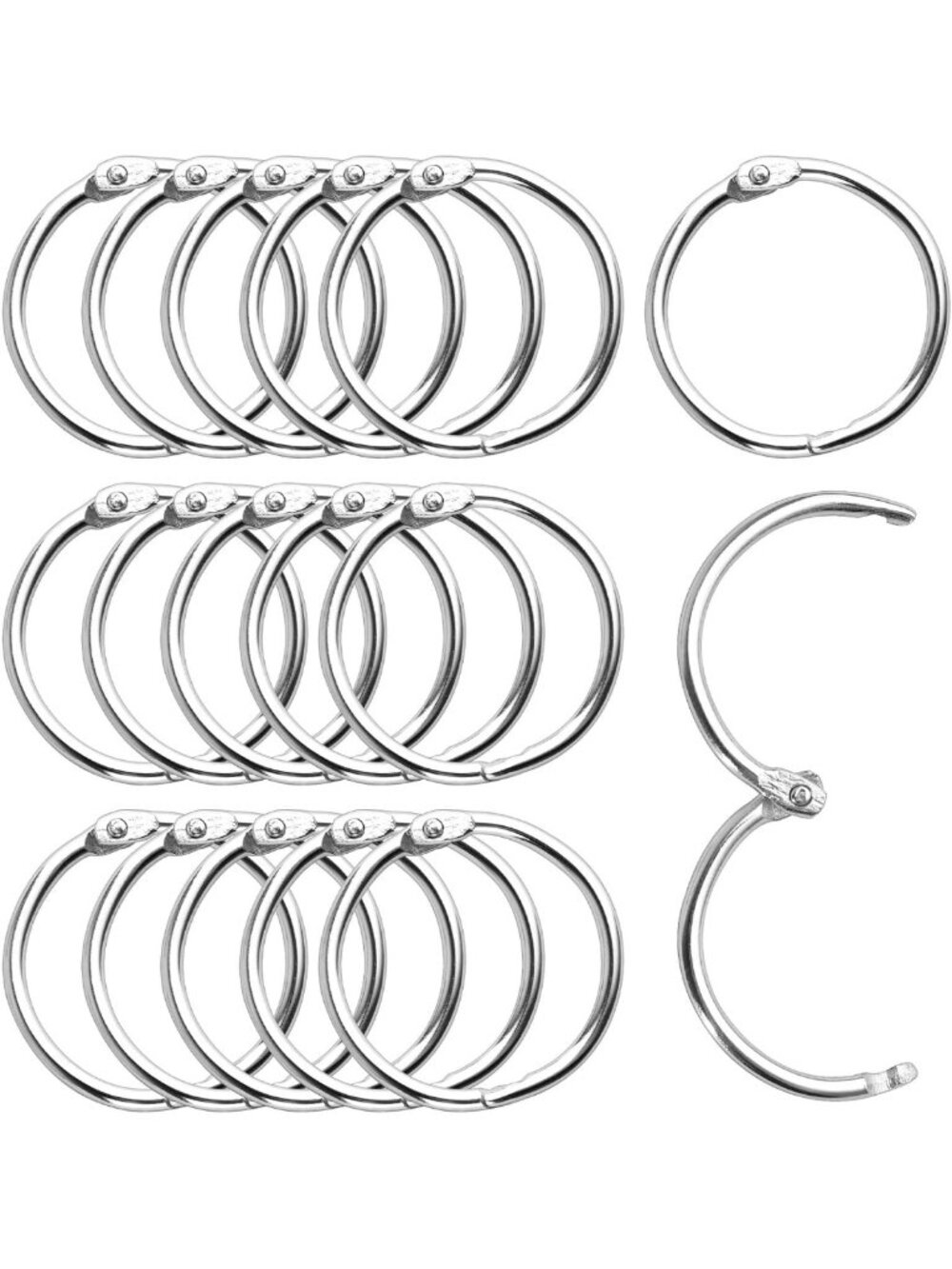 50 Pack Heavy Duty 3 Inch Metal Binder Rings - Perfect for Crafts & Organization